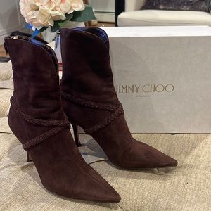JIMMY CHOO- Chocolate Brown Suede Boots- Size 36 1/2 -MAKE an OFFER 🙃